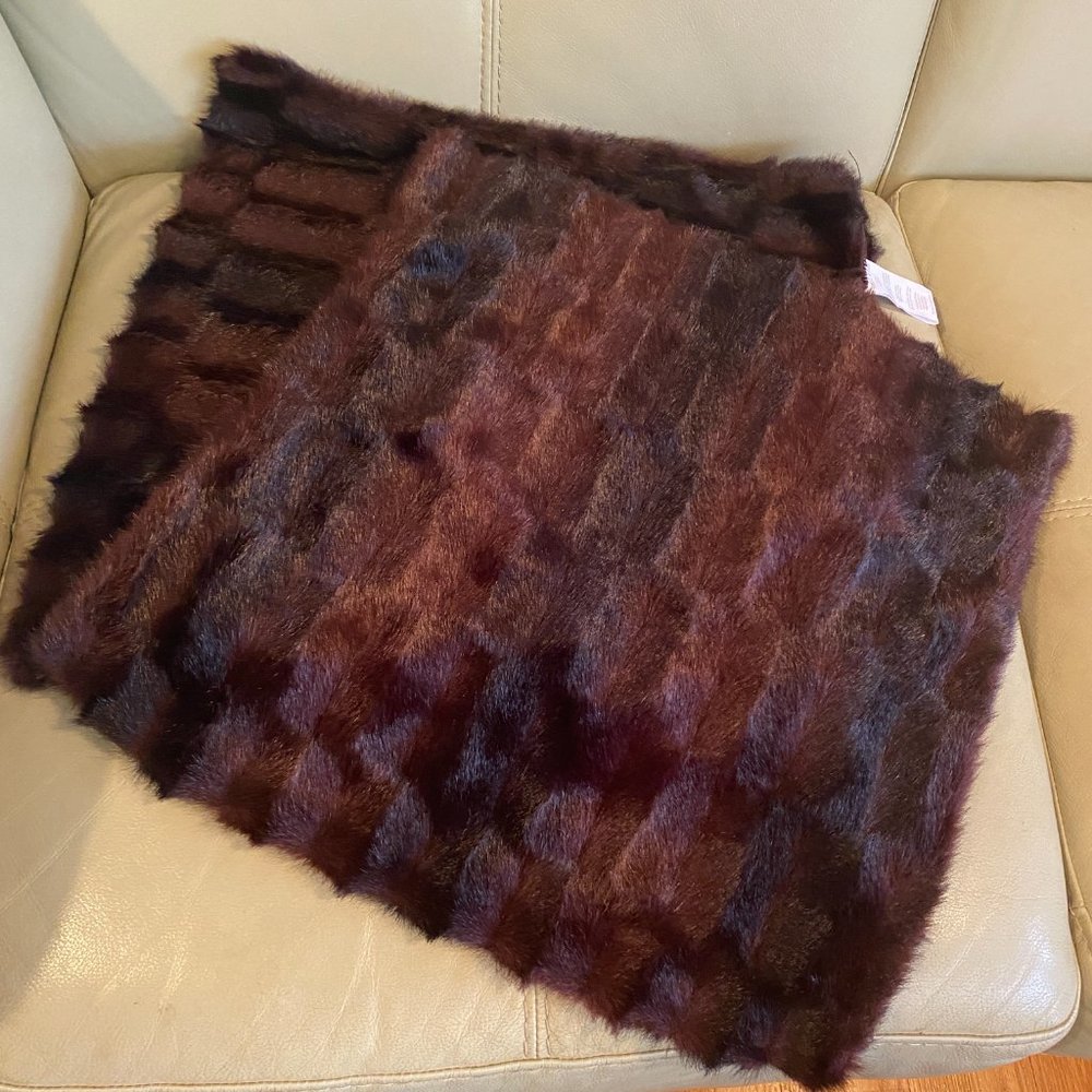 West Elm Brown Faux Fur Pillow Covers - set of 2